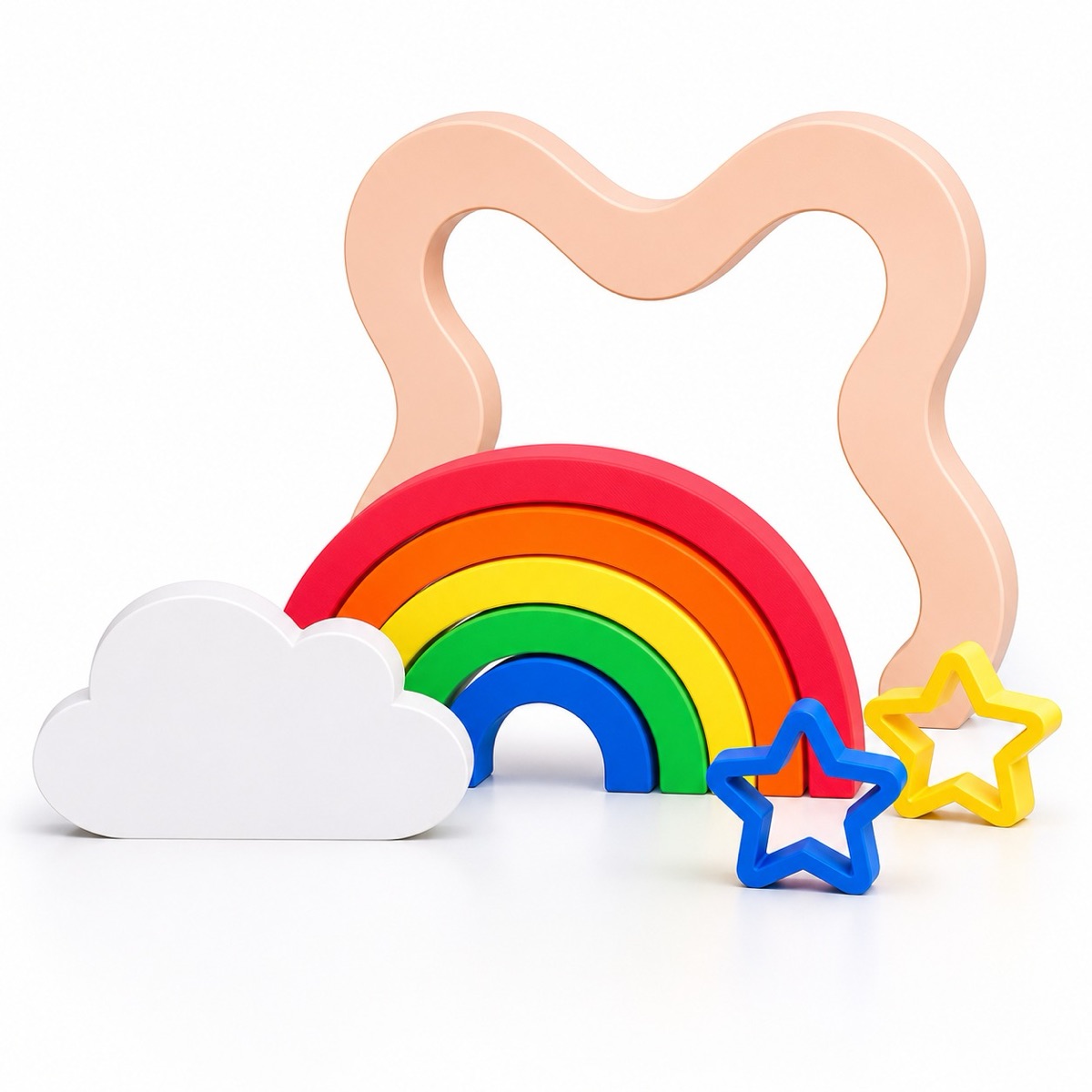 Kit Arco-íris Boho 3D